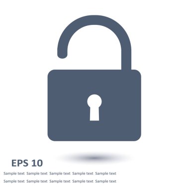 asma kilit, vektör çizim basit simgesi