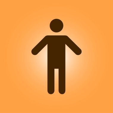 İnsan erkek işareti simgesi. Erkek tuvalet. Düz stil. Her iki biyolojik cinsiyetten temsil etmek için kullanılan bir piktogram cinsiyet semboldür.