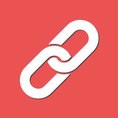 Bağlantı tek simge. Zincir bağlantı simgesi. Kaynağına bağlantı simgesi.