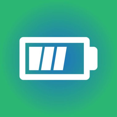 Pil şarj simge vektör. Düz tasarım stili.