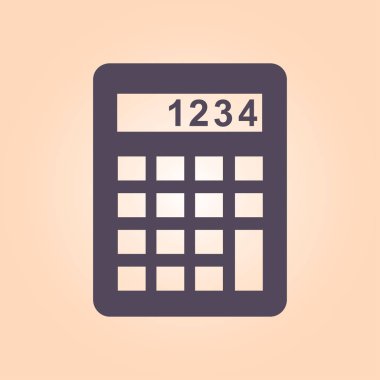 Hesap makinesi simge. Maliyet fiyatını hesaplamak. Düz tasarım stili. 