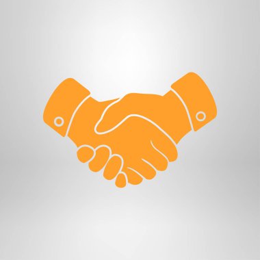 El sıkışma işareti simgesi. Başarılı iş sembolü. Düz tasarım stili.