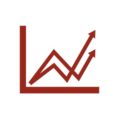İş grafiği. Infographic. Grafik simgesini. Büyüyen grafik erkek. Düz tasarım stili.
