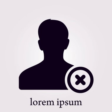 Kullanıcı işareti simgesini kaldırın. Arkadaş simgesini kaldırmak. Düz tasarım stili.