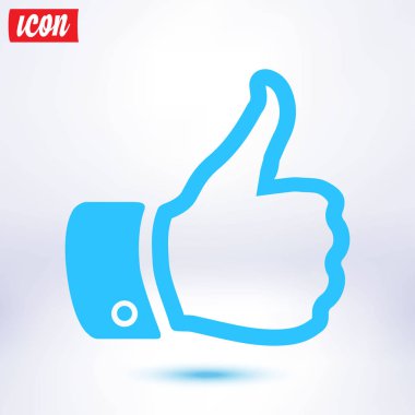 Simge gibi. El parmak tabela. Sembol başparmak. Düz tasarım stili. 