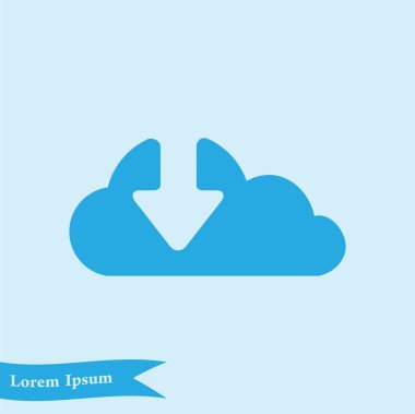 Bulut simgesinden indirin. Düğme yükleyin. Yük sembolü.