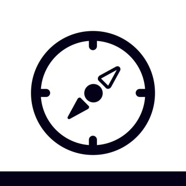 Vektör pusula simgesini. Yöreden yönde. Düz tasarım stili.