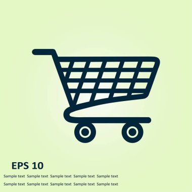 Grafik alışveriş düz simgesi. Bir ürünü Sepete Ekle.