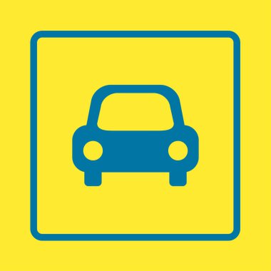 Taşıma simgesi. Araba işareti. Teslimat taşıma sembolü.