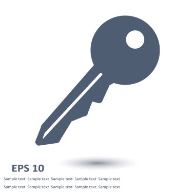 Anahtar simgesi. Kilit simgesi. Güvenlik işareti. Düz tasarım stili.