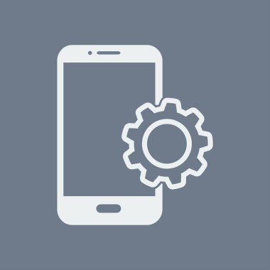 Akıllı telefon hizmetleri simgesi. Mobil kullanıcılar için destek.