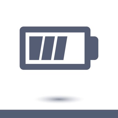 Pil şarj simge vektör. Düz tasarım stili.