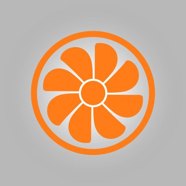 Egzoz fan simge. Vantilatör sembolü. Düz tasarım stili.