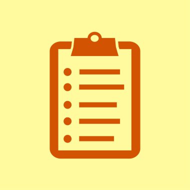 Listesi vektör simgesini denetleyin. Alışveriş listesi simgesi. Düz tasarım stili.