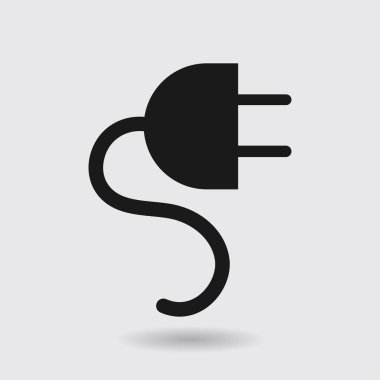 Vektör elektrik prizinden sembolü. Web düz simgesi.