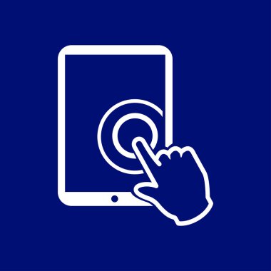 Değmek perde tablet Pc işareti simgesi. El işaretçi simgesi. 