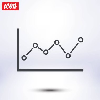 Grafik grafik simgesi. Diyagram simgesi. Düz tasarım stili.