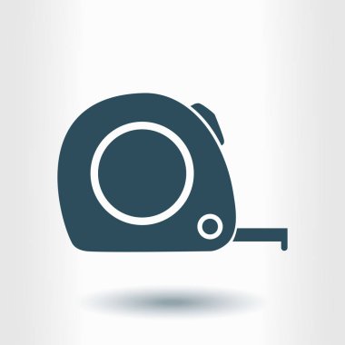  Mezura simgesi. Rulet inşaat sembolü. Boyutları ve ölçüleri. Bir kesim kartı oluşturma.