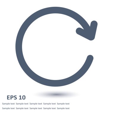 Ciircular ok işareti simge vektör. Sağa taşır oku.