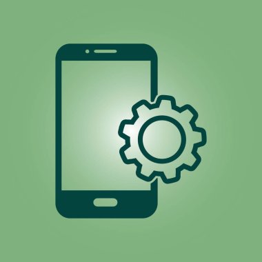 Akıllı telefon hizmetleri simgesi. Mobil kullanıcılar için destek.