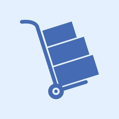 Kutuları simge kamyonla. El kamyon işareti simgesi.