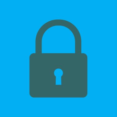 Kilit simgesi. Kullanıcı oturum açma kimlik doğrulama simgesi. Düz tasarım stili. 