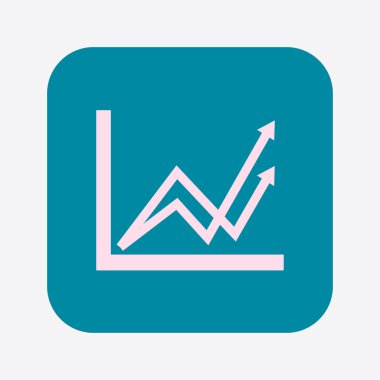 İş grafiği. Infographic. Grafik simgesini. Büyüyen grafik erkek. Düz tasarım stili.