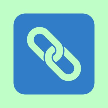 Bağlantı tek simge. Zincir bağlantı simgesi. Kaynağına bağlantı simgesi.