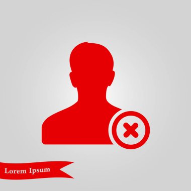 Kullanıcı işareti simgesini kaldırın. Arkadaş simgesini kaldırmak. Düz tasarım stili.