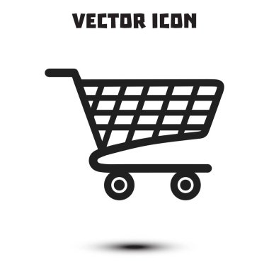 Grafik alışveriş düz simgesi. Bir ürünü Sepete Ekle.