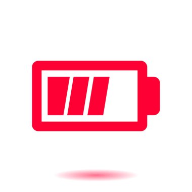 Pil şarj simge vektör. Düz tasarım stili.