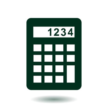 Hesap makinesi simge. Maliyet fiyatını hesaplamak. Düz tasarım stili. 