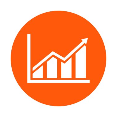 Infographic. Grafik simgesini. Büyüyen grafik erkek. Düz tasarım stili.