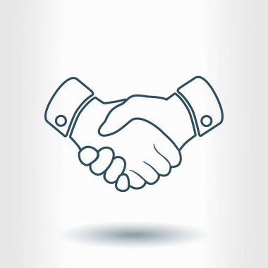 El sıkışma işareti simgesi. Başarılı iş sembolü. Düz tasarım stili.