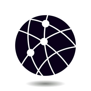 Küresel teknoloji veya sosyal ağ simge işareti simgesi.