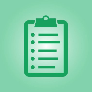 Listesi vektör simgesini denetleyin. Alışveriş listesi simgesi. Düz tasarım stili.