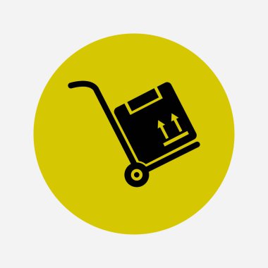 Kutuları simge kamyonla. El kamyon işareti simgesi.