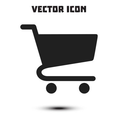 Grafik alışveriş düz simgesi. Bir ürünü Sepete Ekle.