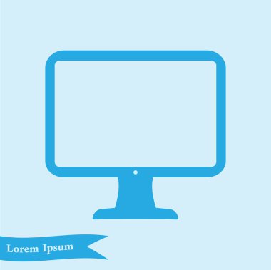 Bilgisayar ekran işareti simgesi. Düz tasarım stili.