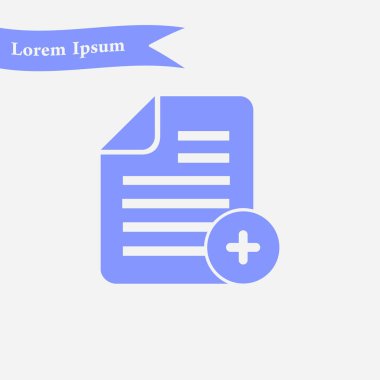 Ok simgesiyle belge. Kağıt ekleyin. Sayfa ekleme.