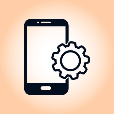 Akıllı telefon hizmetleri simgesi. Mobil kullanıcılar için destek.