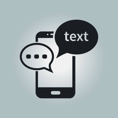 Mobil sohbet simgesi. Cep telefonu Web sohbet ve iletişim temsil eden.