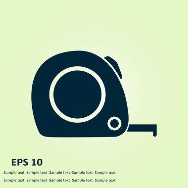  Mezura simgesi. Rulet inşaat sembolü. Boyutları ve ölçüleri. Bir kesim kartı oluşturma.