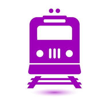 Tren simgesi. Metro sembolü. Tren istasyonu işareti.