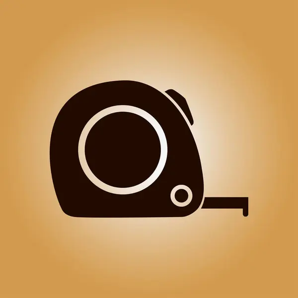 Мірна Стрічка Значок Рулетки Символ Будівництва Розміри Вимірювань Створення Картки — стоковий вектор