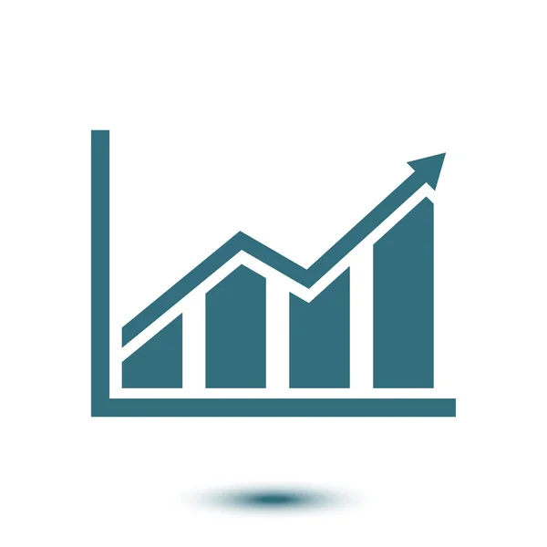 Infographic Diagram Ikonjára Növekvő Grafikon Simbol Lapos Kivitel Stílus — Stock Vector