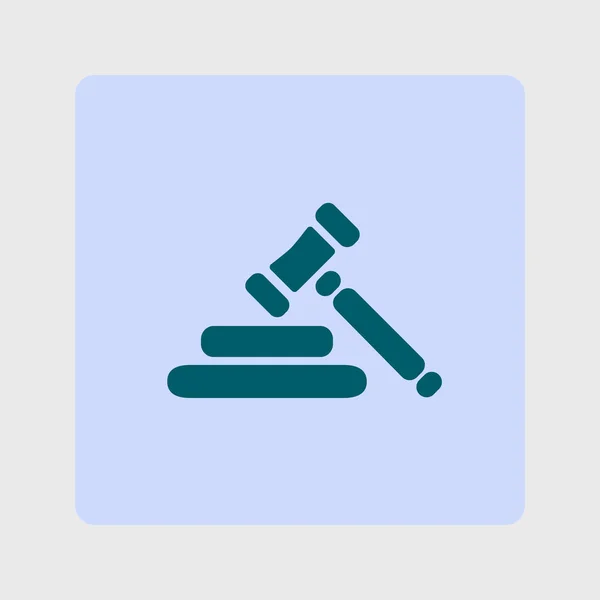 Auction Hammer Pictogram Law Judge Gavel Icon Flat Design Style — Stock Vector