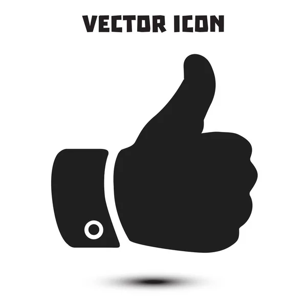 Икона Вывеска Палец Вверх Символ Большой Палец Плоский Дизайн — стоковый вектор