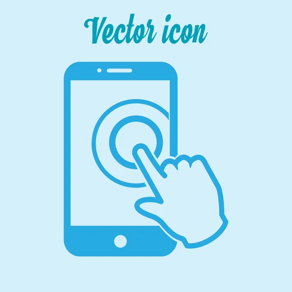 Touchscreen Smartphone Zeichen Symbol Zeiger Symbol Flachen Design Stil Vektor — Stockvektor