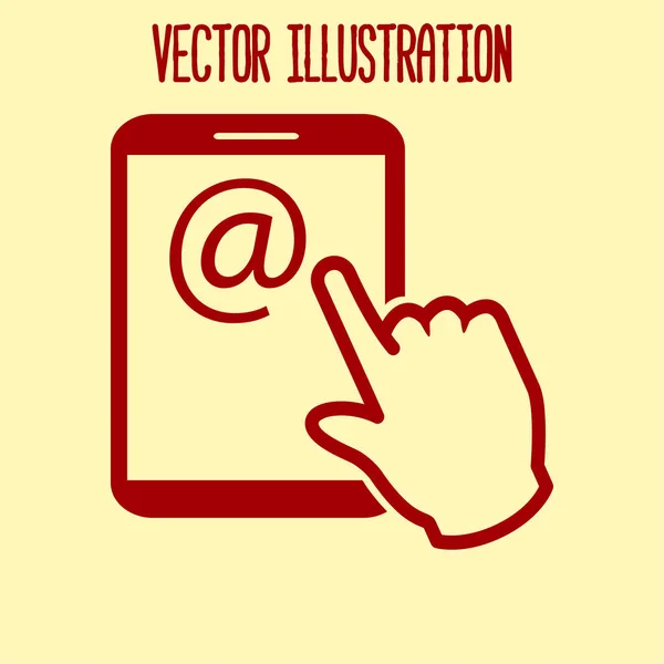 Pantalla Táctil Icono Signo Tableta Mano Símbolo Puntero Correo Pantalla — Vector de stock